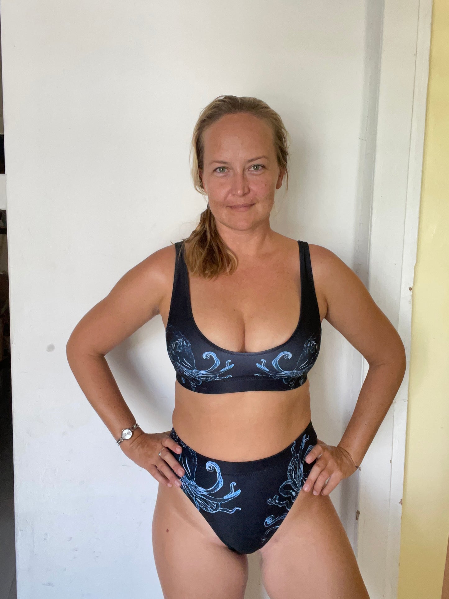 Sea Cat (Octopus) Recycled high-waisted bikini