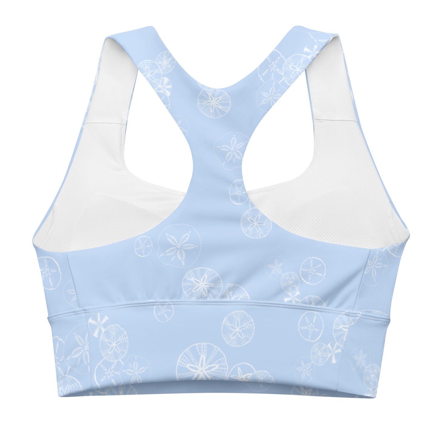 Sand Dollar in Hawkes Blue Longline sports bra