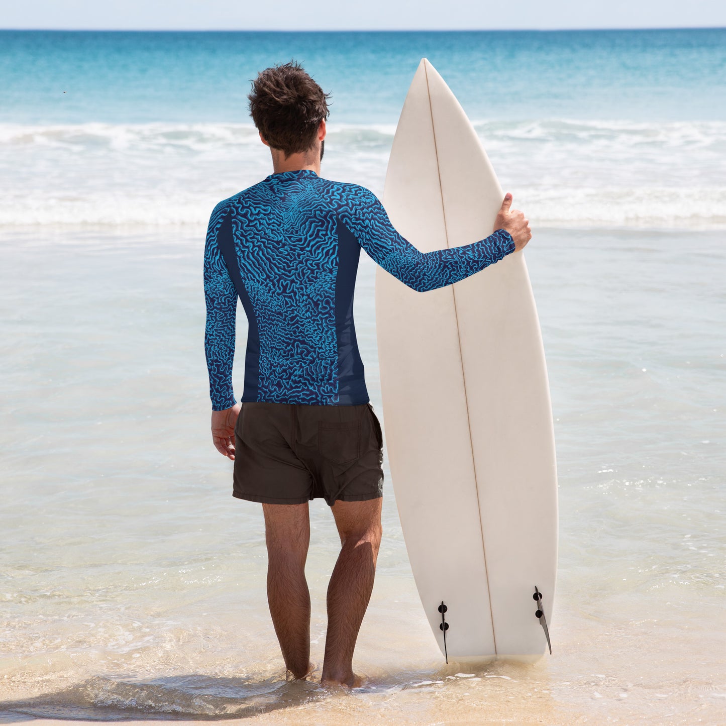 Coral Print Men's Rash Guard