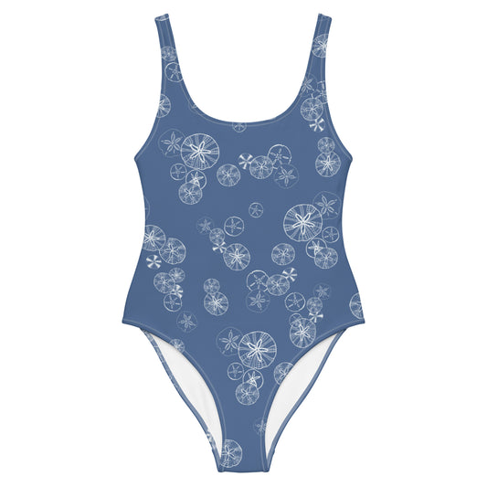 Sand dollar One-Piece Swimsuit in Kashmir Blue