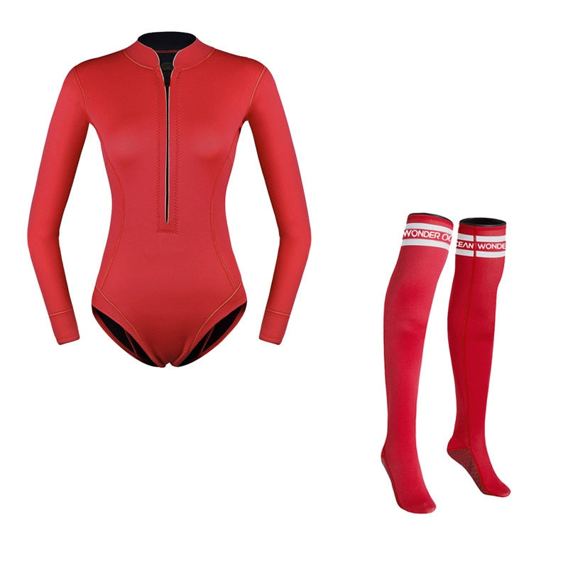 NEW Womens 2mm Neoprene Freediving Suit with High Socks