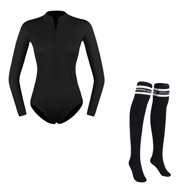 NEW Womens 2mm Neoprene Freediving Suit with High Socks