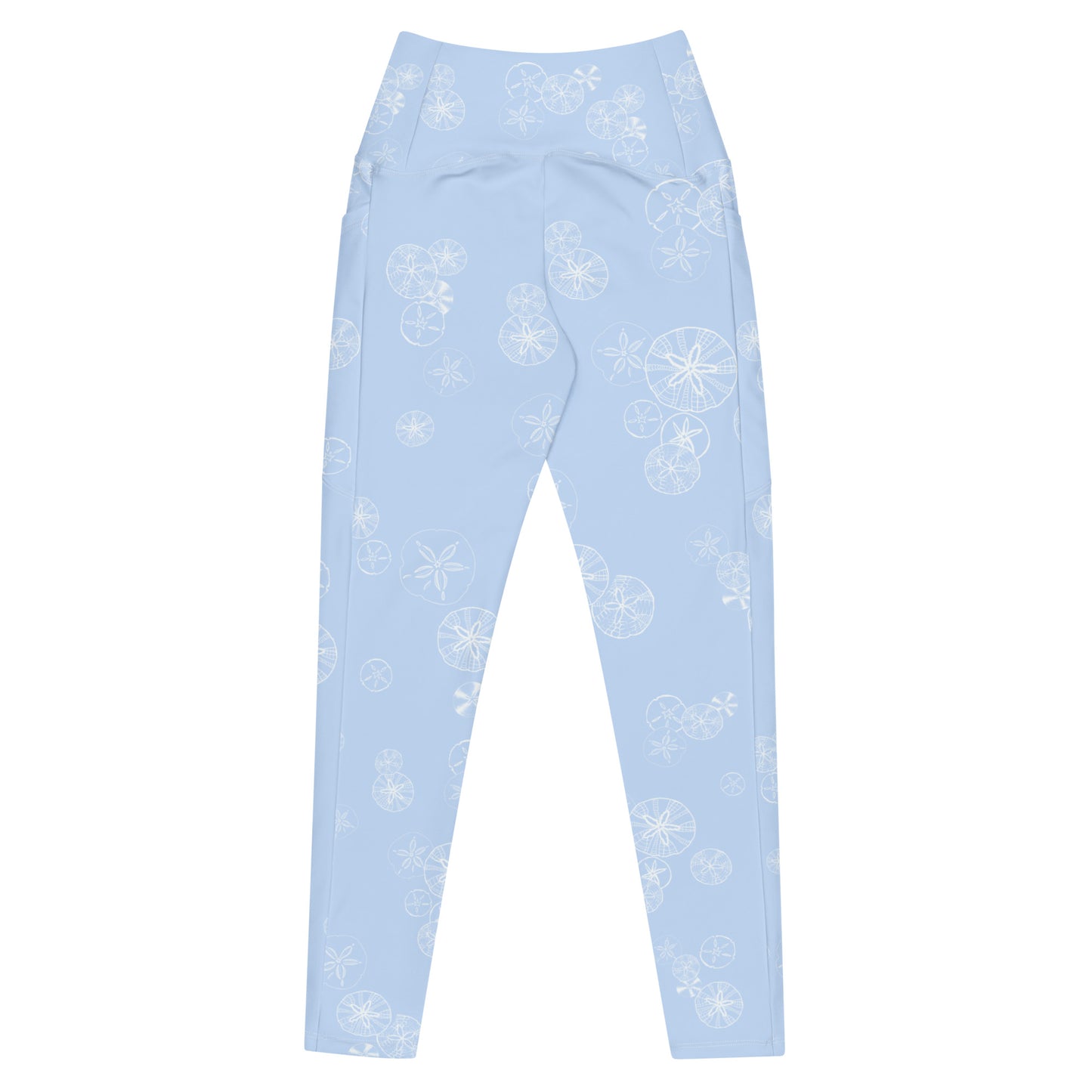 Sand Dollar in Hawkes Blue Leggings with pockets