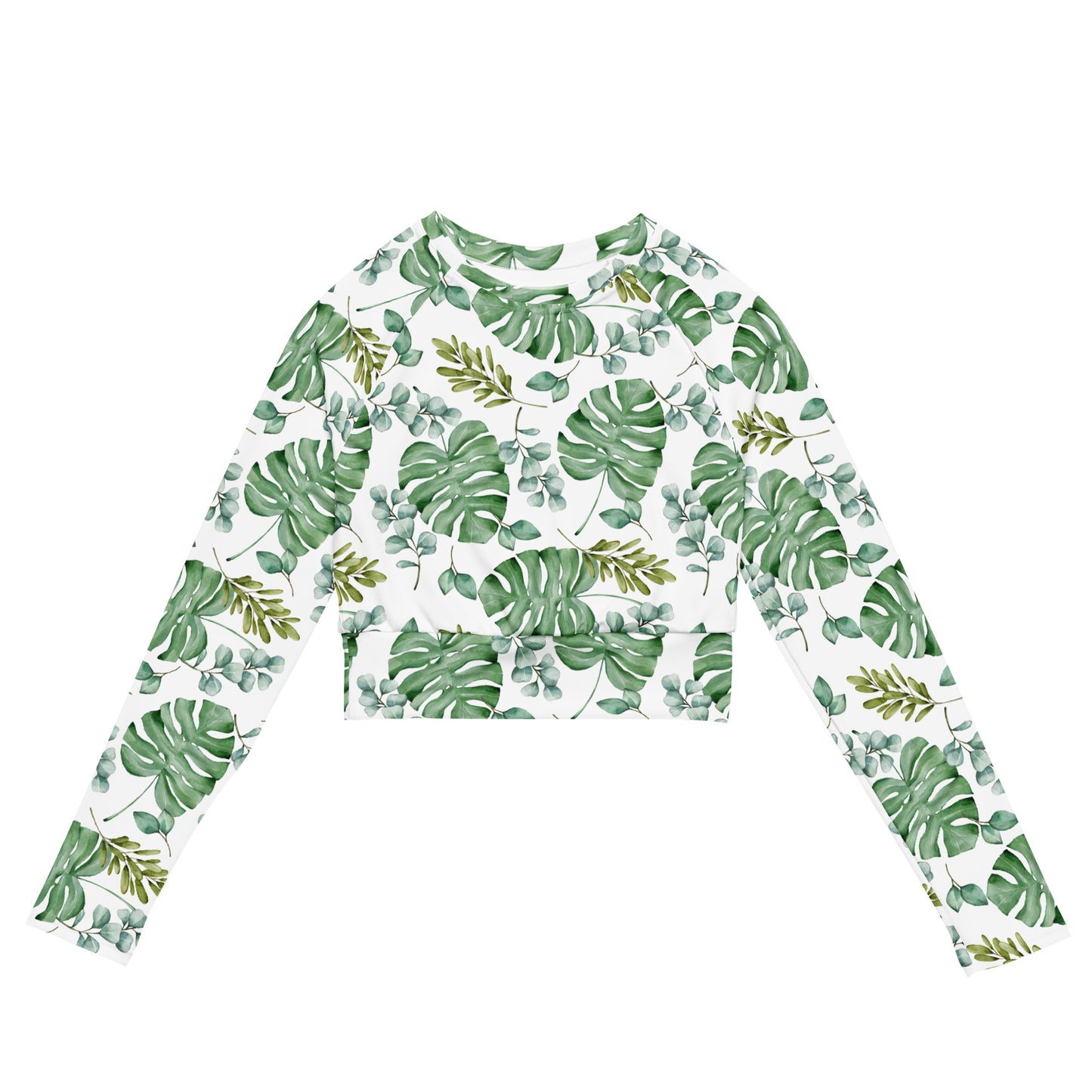 Monstera Crop Rash Guard- in recycled materials!