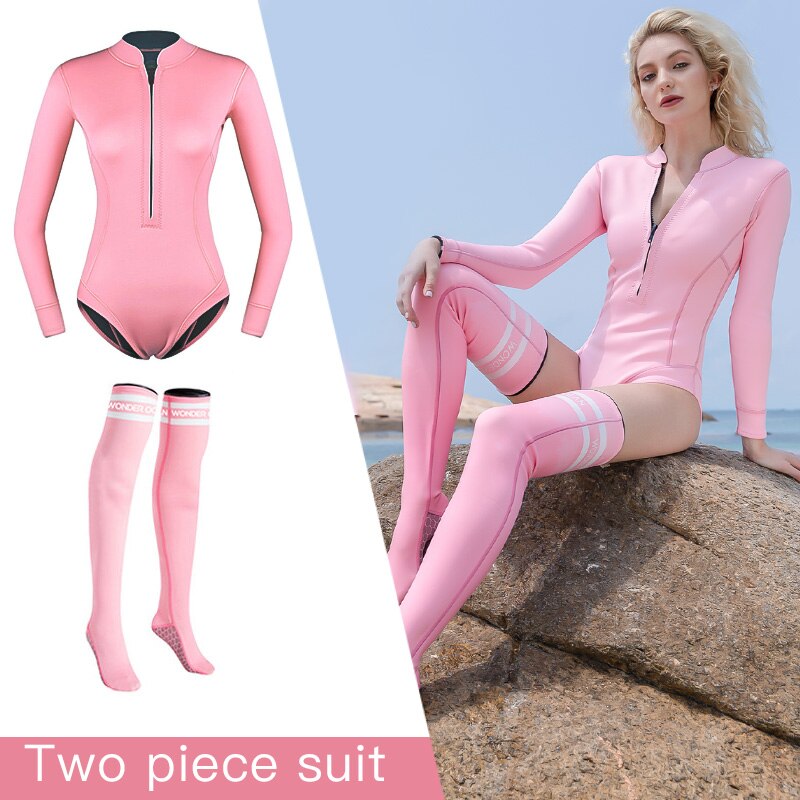 NEW Womens 2mm Neoprene Freediving Suit with High Socks