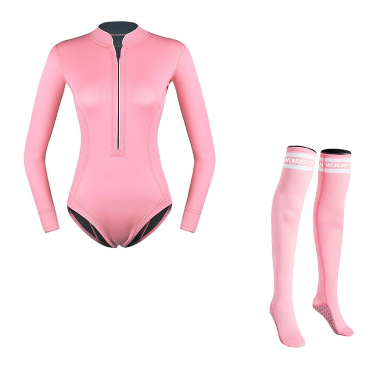 NEW Womens 2mm Neoprene Freediving Suit with High Socks